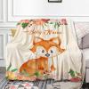 Anuruddha Personalized Blanket with Name, Fox Flower Custom Blankets Flannel Fluffy Cozy Throws for Bedroom/Couch Gift for for Loved Ones XL 90"120" for Family view 2