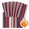 13X19 Inch Farmhouse Placemats Set of 6 PCS, Heat-Resistant Non-Slip PVC Dinning Table Mats Kitchen Table Mats, Simple Christmas Red Stripes Vinyl Placemats for Kids Party Dining Decor