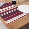 13X19 Inch Farmhouse Placemats Set of 6 PCS, Heat-Resistant Non-Slip PVC Dinning Table Mats Kitchen Table Mats, Simple Christmas Red Stripes Vinyl Placemats for Kids Party Dining Decor view 2