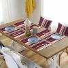 13X19 Inch Farmhouse Placemats Set of 6 PCS, Heat-Resistant Non-Slip PVC Dinning Table Mats Kitchen Table Mats, Simple Christmas Red Stripes Vinyl Placemats for Kids Party Dining Decor view 4