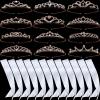 Juinte 12 Set Crown and Sashes Set Blank Satin Sashes for Pageants Rhinestone Prom Queen Tiara Crown White Blank DIY for Birthday Holiday Wedding Bridal Shower Prom Party Supplies(White, Rose Gold) view 1