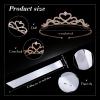 Juinte 12 Set Crown and Sashes Set Blank Satin Sashes for Pageants Rhinestone Prom Queen Tiara Crown White Blank DIY for Birthday Holiday Wedding Bridal Shower Prom Party Supplies(White, Rose Gold) view 2