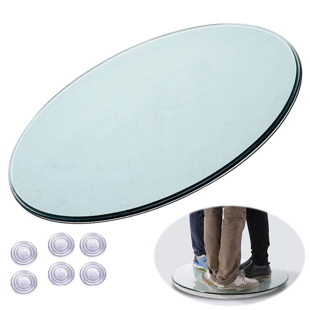 V3VOGUE Round Glass Table Tops 14in 30in 40in - Clear Table Cover Protector Round for Dining Table - Tempered Glass Flat and Smooth Surface Easy to Clean, High Load Capacity