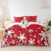 Erosebridal Merry Christmas Duvet Cover Queen Size, Christmas Snowflake Comforter Cover for Kids Boys Girls Women, Xmas Decor Bedding Set Red Soft Microfiber Quilt Cover with 2 Pillow Cases, Red view 1