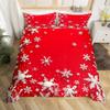 Erosebridal Merry Christmas Duvet Cover Queen Size, Christmas Snowflake Comforter Cover for Kids Boys Girls Women, Xmas Decor Bedding Set Red Soft Microfiber Quilt Cover with 2 Pillow Cases, Red view 3