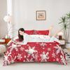 Erosebridal Merry Christmas Duvet Cover Queen Size, Christmas Snowflake Comforter Cover for Kids Boys Girls Women, Xmas Decor Bedding Set Red Soft Microfiber Quilt Cover with 2 Pillow Cases, Red view 4