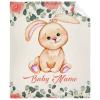 Anuruddha Personalized Blanket with Name, Rabbit Flower Custom Blankets Flannel Fluffy Cozy Throws for Bedroom/Couch Gift for for Loved Ones S 40"50" for Kids view 1