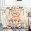Anuruddha Personalized Blanket with Name, Rabbit Flower Custom Blankets Flannel Fluffy Cozy Throws for Bedroom/Couch Gift for for Loved Ones S 40"50" for Kids view 2