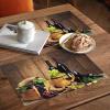 13X19 Inch Farmhouse Placemats Set of 6 PCS, Heat-Resistant Non-Slip PVC Dinning Table Mats Kitchen Table Mats, Retro Style Wine Barrel Grape Fruit Red Wine Glass Vinyl Placemats for Kids Party Decor view 3