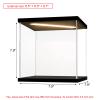 Instnovny Acrylic Display Case for Collectibles Clear Acrylic Boxes for Display Action Figures Dolls Lighted Baseball Trophy Display Case Home Storage Box(Black-Solid Yellow; 7.9*7.9*7.9 inch) view 3