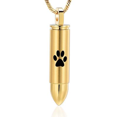 SHEIL Paw Print Bullet Urn Necklace for Ashes Keepsake Memorial Cremation Jewelry for Pet Ashes - Memorial Ash Keepsake,2
