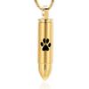 SHEIL Paw Print Bullet Urn Necklace for Ashes Keepsake Memorial Cremation Jewelry for Pet Ashes - Memorial Ash Keepsake,2 view 1