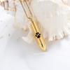 SHEIL Paw Print Bullet Urn Necklace for Ashes Keepsake Memorial Cremation Jewelry for Pet Ashes - Memorial Ash Keepsake,2 view 2
