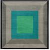 IDEA4WALL Framed Canvas Print Wall Art 3D Effect Teal Blue Green Square Abstract Geometric Illustrations Modern Art Minimalism Shapes Multicolor Boho for Living Room, Bedroom, Office - 16"x24" Black view 1