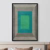IDEA4WALL Framed Canvas Print Wall Art 3D Effect Teal Blue Green Square Abstract Geometric Illustrations Modern Art Minimalism Shapes Multicolor Boho for Living Room, Bedroom, Office - 16"x24" Black view 2
