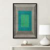IDEA4WALL Framed Canvas Print Wall Art 3D Effect Teal Blue Green Square Abstract Geometric Illustrations Modern Art Minimalism Shapes Multicolor Boho for Living Room, Bedroom, Office - 16"x24" Black view 3