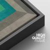 IDEA4WALL Framed Canvas Print Wall Art 3D Effect Teal Blue Green Square Abstract Geometric Illustrations Modern Art Minimalism Shapes Multicolor Boho for Living Room, Bedroom, Office - 16"x24" Black view 4