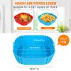 Boribim 2 PCS Square Silicone Air Fryer Liners - 8 Inch Reusable Air Fryer Pot - Air Fryer Accessories - Air Fryer Inserts for 4 to 7 QT Oven Microwave Accessories (Red + Blue) view 2