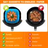 Boribim 2 PCS Square Silicone Air Fryer Liners - 8 Inch Reusable Air Fryer Pot - Air Fryer Accessories - Air Fryer Inserts for 4 to 7 QT Oven Microwave Accessories (Red + Blue) view 3