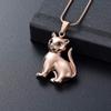 SHEIL Cremation Urn Necklace for Ashes for Pet Memorial Jewelry Stainless Steel Cat Shape Holds Ashes Jewelry,2 view 2