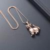 SHEIL Cremation Urn Necklace for Ashes for Pet Memorial Jewelry Stainless Steel Cat Shape Holds Ashes Jewelry,2 view 3