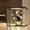 Instnovny Acrylic Display Case for Collectibles Clear Acrylic Boxes for Display Action Figures Lighted Building Toys 75318 Display Case Room Decoration Box(Black-Solid Yellow; 9.8*9.8*9.8 inch) view 2
