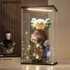 Instnovny Acrylic Display Case for Collectibles Clear Acrylic Boxes for Display Figures Memoribilia Lighted Building Helmet Model 76165 Display Case Storage Box(Black-Solid Yellow; 5.9*5.9*9.8 inch) view 2