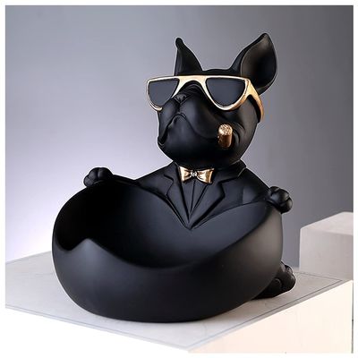 KITCISSL Key Tray Organizer Entryway Table, Coffee Table Decor Key Bowl Home Decoration Key Jewelry Organizer Tray, Dog Key Phone Coin Change Watches and Candy Entryway Tray (Color : Black)