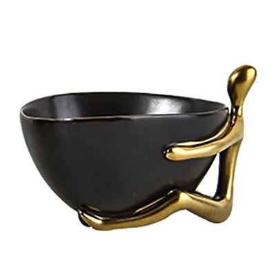 KITCISSL Key Tray Stylish Key Bowl for Entryway Table Gold, Coffee Table Decor Modern Golden Figure Ceramic Key Bowl Jewelry Dish Tray Wine Cabinet Living Room Decoration Trays (Color : Style B)