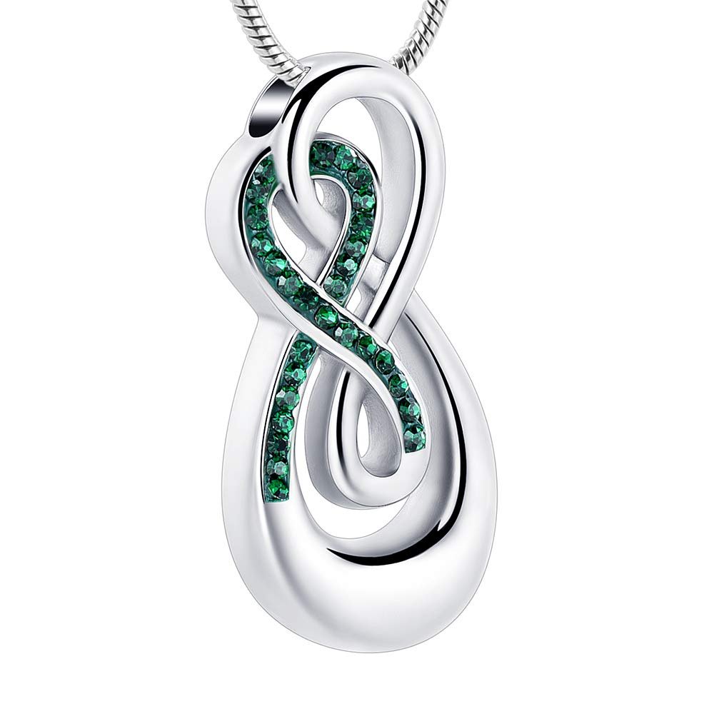 SHEIL Cremation Jewelry Love Heart Urn Necklace for Ashes Holder Crystal Urn Pendant That Hold Ashes for Women,2