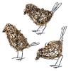 ZZZ TYLOO 3PCS Bird Statue Farmhouse Decor Set - Christmas Ornament - Handwoven Natural Rattan Bird Figurines Table Decor, Multi-Pose Shelf & Mantel Accents view 1