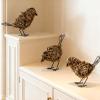 ZZZ TYLOO 3PCS Bird Statue Farmhouse Decor Set - Christmas Ornament - Handwoven Natural Rattan Bird Figurines Table Decor, Multi-Pose Shelf & Mantel Accents view 2