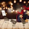 ZZZ TYLOO 3PCS Bird Statue Farmhouse Decor Set - Christmas Ornament - Handwoven Natural Rattan Bird Figurines Table Decor, Multi-Pose Shelf & Mantel Accents view 3