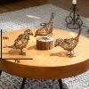 ZZZ TYLOO 3PCS Bird Statue Farmhouse Decor Set - Christmas Ornament - Handwoven Natural Rattan Bird Figurines Table Decor, Multi-Pose Shelf & Mantel Accents view 4