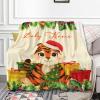 Anuruddha Personalized Blanket with Name, Merry Christmas Tiger Custom Blankets Flannel Fluffy Cozy Throws for Bedroom/Couch Gift for for Loved Ones XL 90"120" for Family view 2