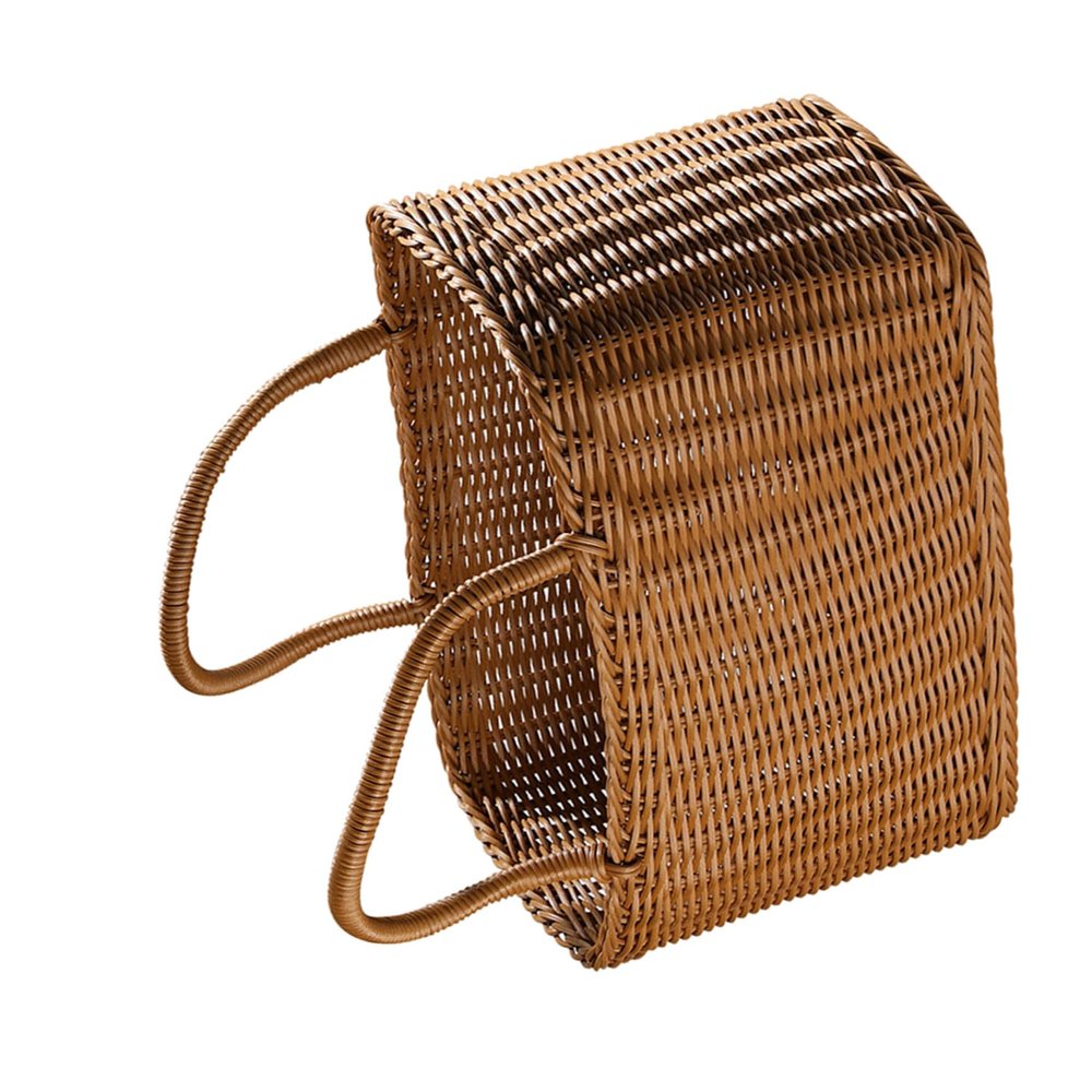 Garneck 1pc Woven Basket Fruits Candy Basket Fruit Basket Woven Magazine Basket Decorative Farmhouse Picnic Basket Adult Vegetable Basket with Handle Tote Child Natural Plastic Food