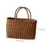 Garneck 1pc Woven Basket Fruits Candy Basket Fruit Basket Woven Magazine Basket Decorative Farmhouse Picnic Basket Adult Vegetable Basket with Handle Tote Child Natural Plastic Food view 2