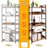HCHQHS Adjustable 5 Tier Open Bookcase, Rustic Farmhouse Book Shelves, Industrial Wood and Black Metal Bookshelves, Mid Century Bookcase for Home Office Living Room Bedroom view 4