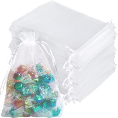 4x6 Inch 100PCS White Organza Gift Bags Bulk - Thick 210T Wedding Favor Bags for Soaps, Candles, Bath Bombs, Jewelry Packaging, Event Planner Supplies,Tear-Resistant & Reusable