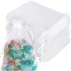 4x6 Inch 100PCS White Organza Gift Bags Bulk - Thick 210T Wedding Favor Bags for Soaps, Candles, Bath Bombs, Jewelry Packaging, Event Planner Supplies,Tear-Resistant & Reusable view 1