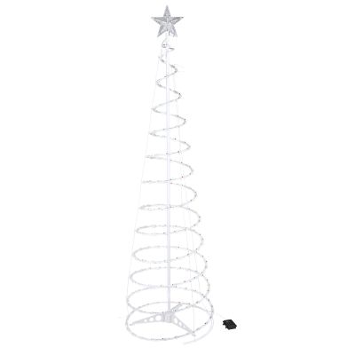 6FT Spiral Christmas Tree Outdoor Halloween Christmas Decorations; 182 pcs RGB LEDs Lighted Artificial Tree Decor for Yard Porch Indoor Outside
