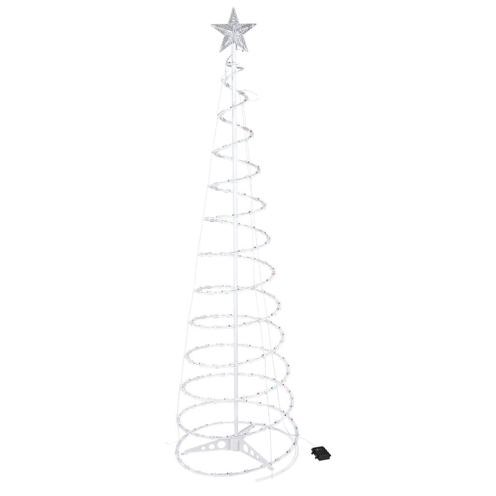 6FT Spiral Christmas Tree Outdoor Halloween Christmas Decorations; 182 pcs RGB LEDs Lighted Artificial Tree Decor for Yard Porch Indoor Outside