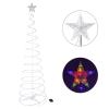 6FT Spiral Christmas Tree Outdoor Halloween Christmas Decorations; 182 pcs RGB LEDs Lighted Artificial Tree Decor for Yard Porch Indoor Outside view 3