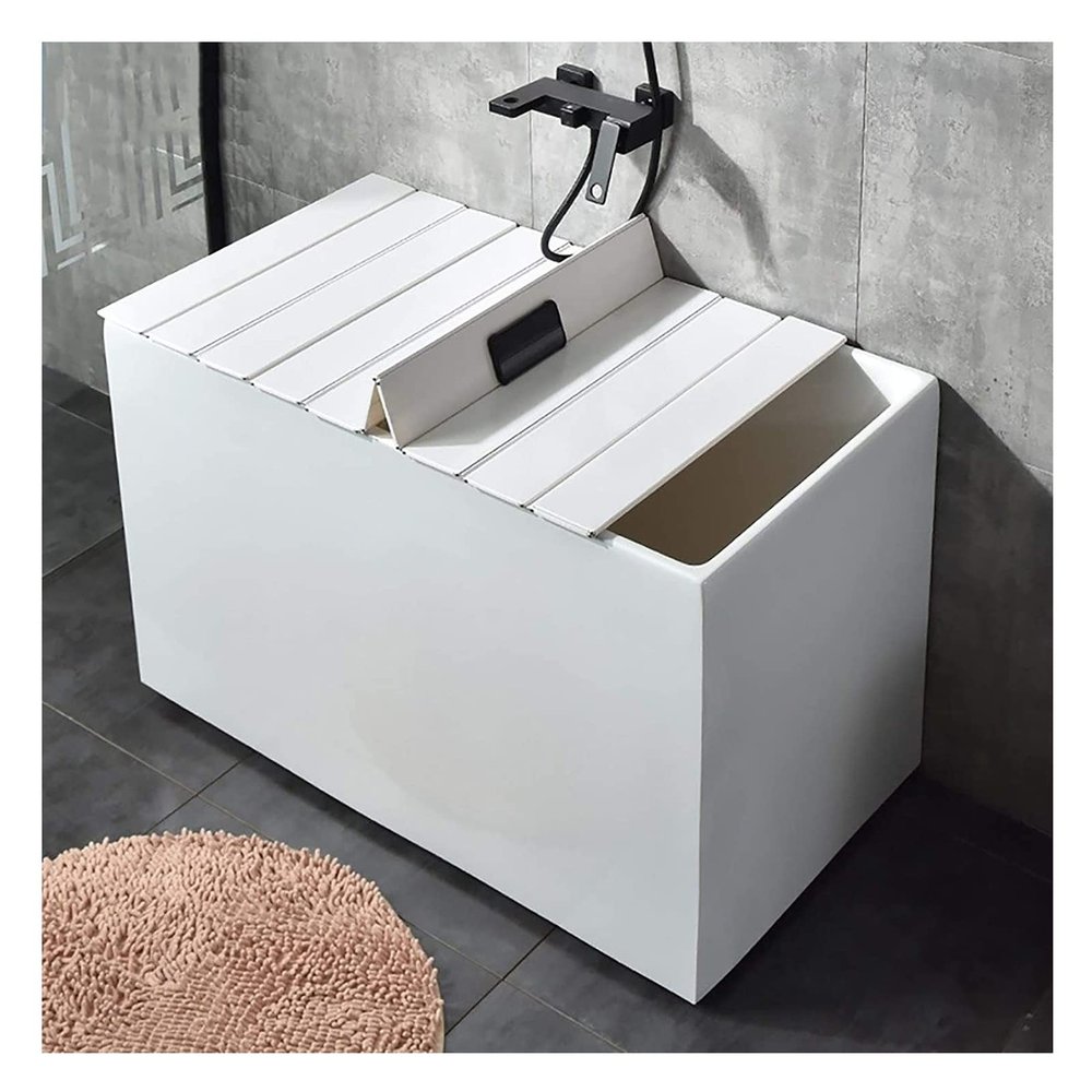 Bathtub Trays Foldable Bathtub Cover, Bathroom Tray Shelf is 66cm Wide, Bathtub Dustproof and Waterproof Insulation Board, No Punching (Size : 66x59x1.1cm)