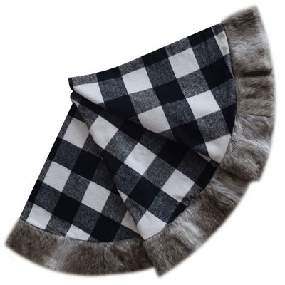 LJFMDLN Christmas Tree Skirt 36/50inch Black White Checkered Cloth Tree Skirt for Merry Christmas Party Christmas Ornaments (Color : 127cm)