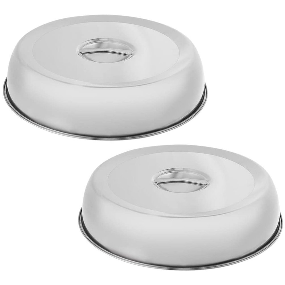 GANAZONO Protective Food Covers Stainless Steel Steak Lid Dish Cover Oil-Resistant 24cm for Home Hotel Restaurant