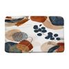 Boho Mid Century Bath Mat Rug Abstract Navy Blue Chic Modern Geometric Leaves Plant Watercolor Simple Neutral Minimalist Aesthetic Modern Bathroom Indoor Bathtub Carpet with Lining 17.7 x 29.5 Inch view 1