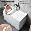 Bathtub Trays 75cm Wide Bathtub Lid, Folding Bathtub Insulation Board, Dustproof and Waterproof PVC Bathtub Cover, Easy to Clean (Size : 75x89x1.1cm) view 2