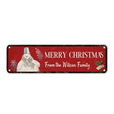 Christmas Metal Street Signs Custom Family Name Sign Vintage Jolly Santa Claus Christmas Wall Decor Metal Wall Art Holday Gift Home Office Man Cave Wall Plaque Funny Wall Decor Signs 6x24in