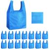 Chumia 50 Pack Reusable Grocery Bags Foldable Portable Shopping Bags Polyester Washable Grocery Bag with Handles (Sky Blue) view 1